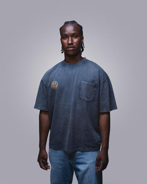 LORVENZA Fadeout Pocket Tee – Vintage Grey